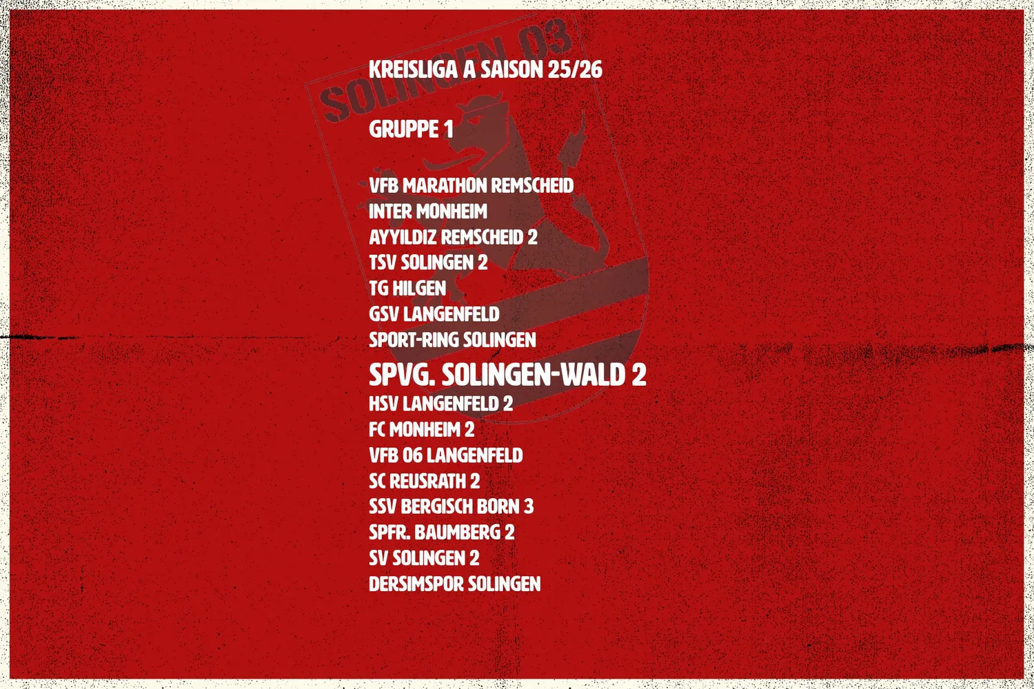 U23 Gruppeneiteilung ist da