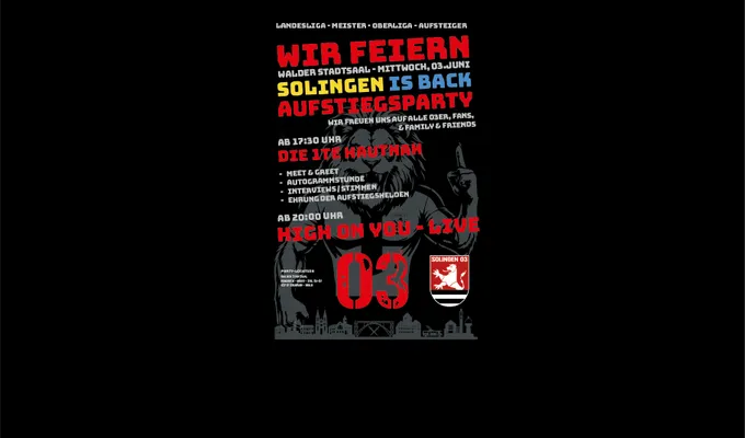 AUFSTIEGSPARTY - SAVE THE DATE