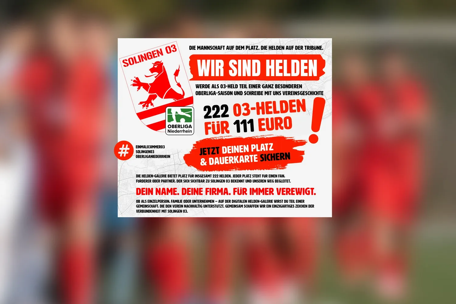 DAUERKARTEN-AKTION STARTET MITTWOCH